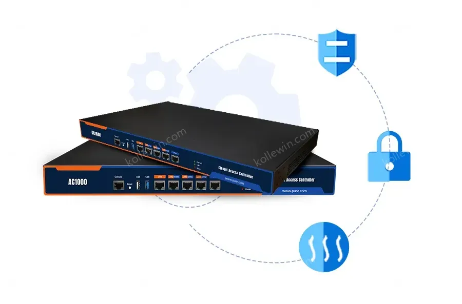 PUSR Commercial Wireless Access Controller Centralized Management AP 1U Rack Mount For 200PCS Wireless AP Gigabit Ports AC1000