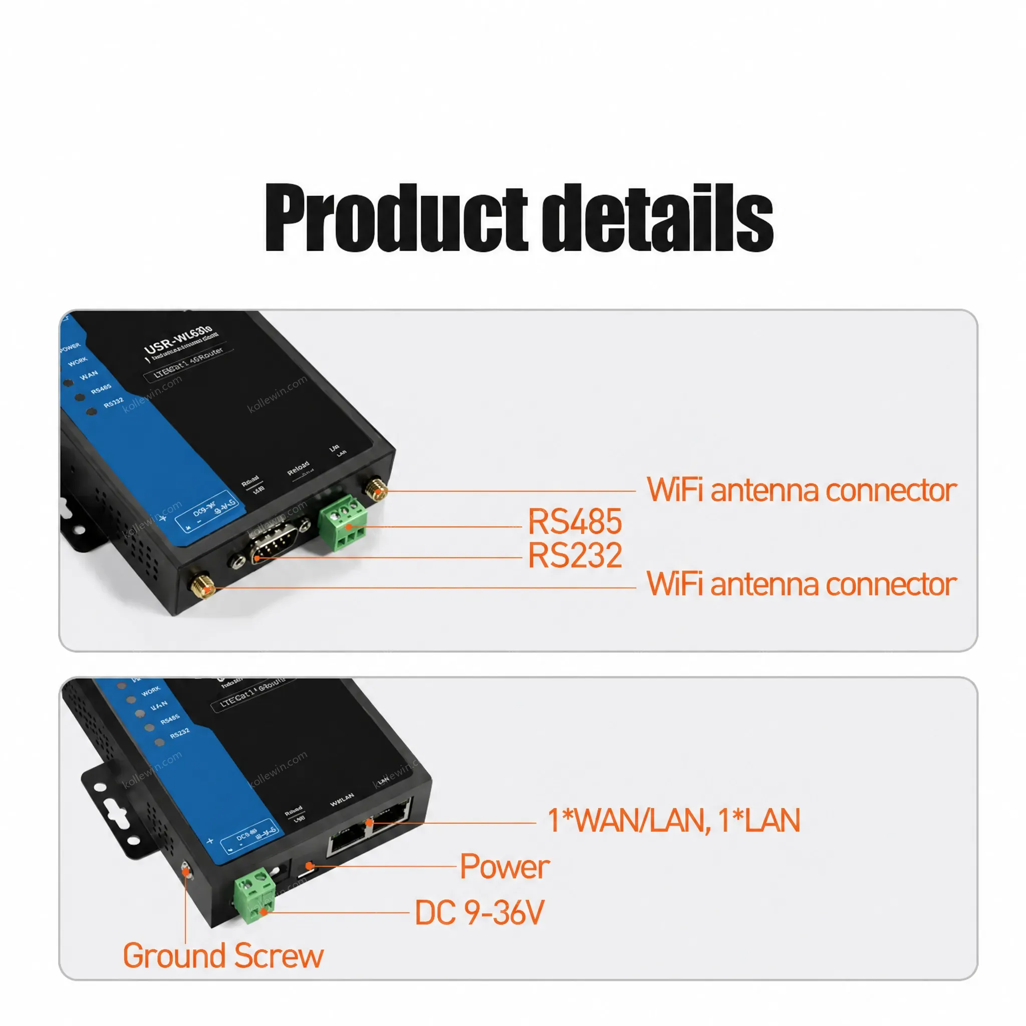 PUSR Dual Band 2.4GHz and 5GH Wireless Client Qualcomm Processor & WiFi 5 SoC Modbus RTU to TCP USR-W630s