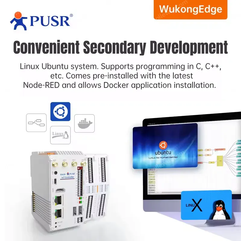 PUSR Expandable IoT Controller ARM Based Embedded Computer WukongEdge Application Edge Computing Industrial PC USR-EG628
