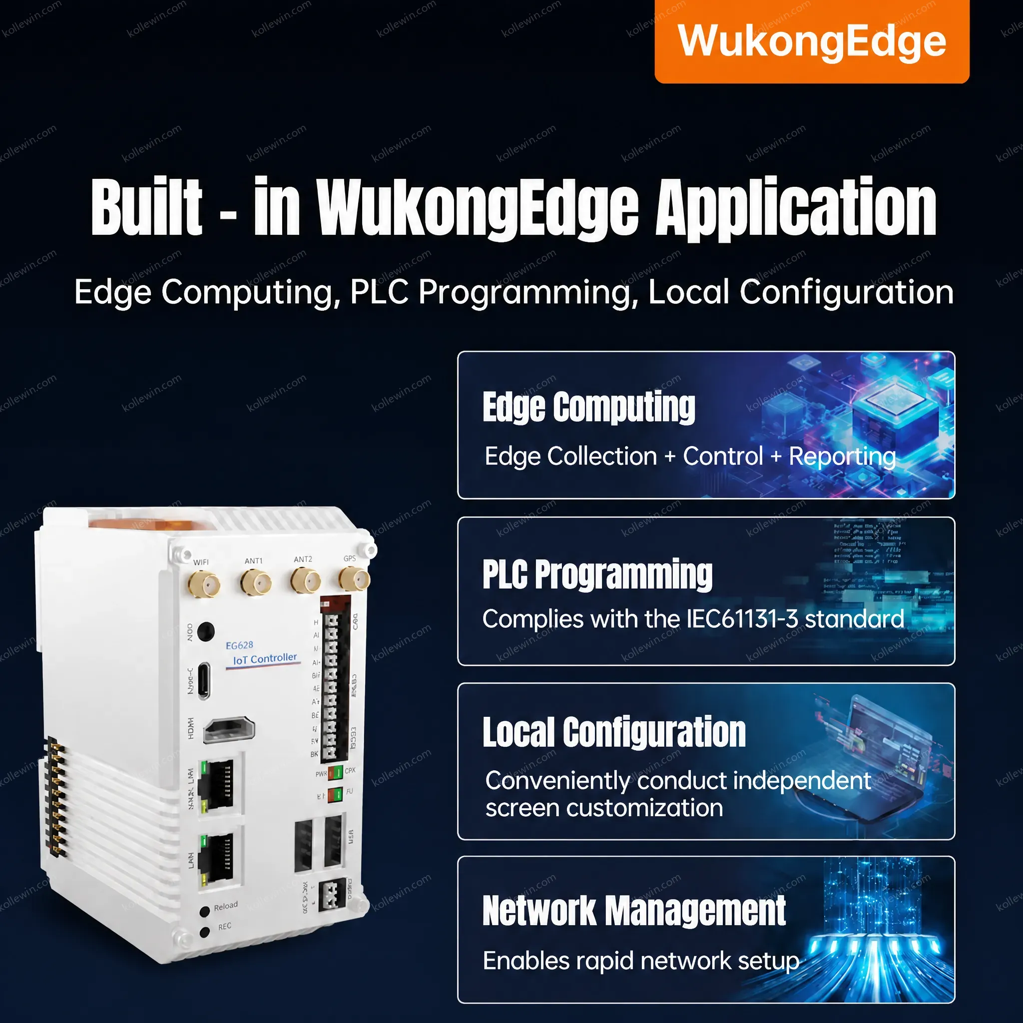 PUSR Industrial Embedded Computer Mini PC Expandable Edge Computing PLC Linux Node-red IoT Controller USR-EG628