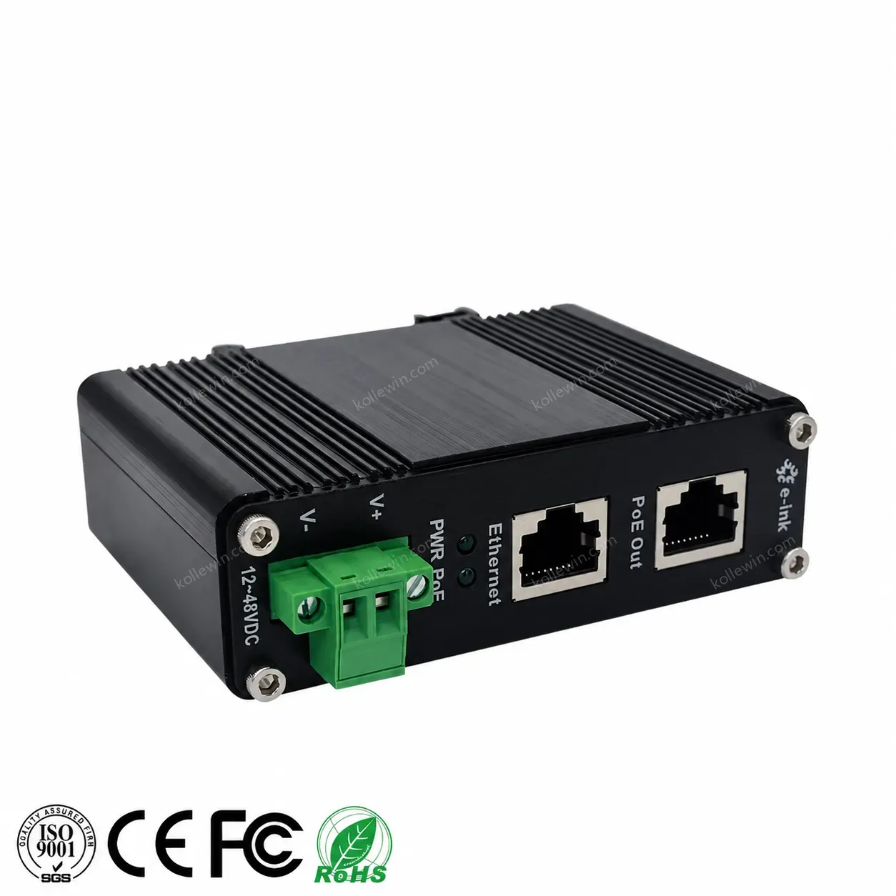 12~48VDC Power Input Industrial Gigabit PoE+ Injector