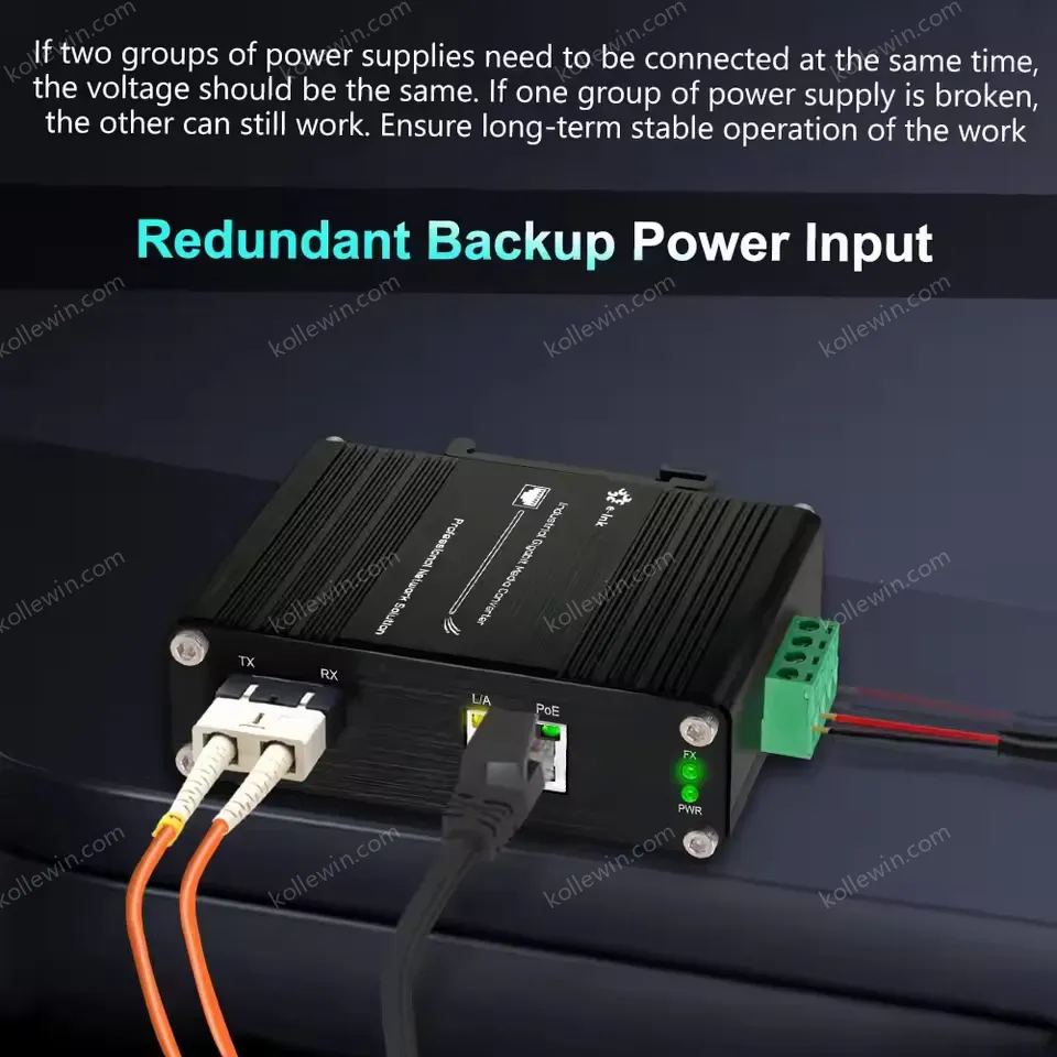 Industrial Gigabit SC Fiber to Ethernet PoE++ Media Converter with 90W High Power Output