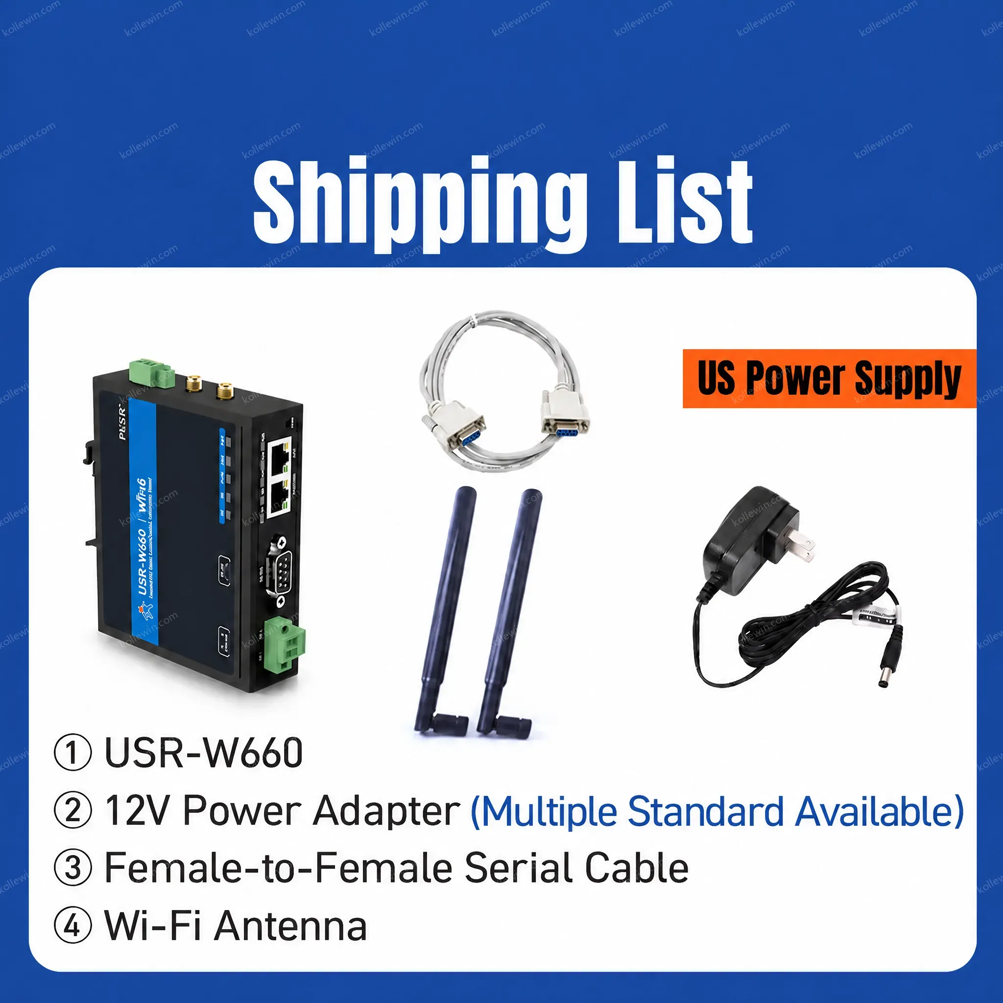 PUSR Dual Band RS232 RS485 Serial to WiFi6 Converter with MQTT SSL Quacomm Gigabit Port USR-W660