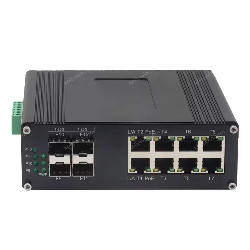 Industrial 8 Port Gigabit Ethernet WEB Managed Switch 4 X SFP 8 X GE PoE Network Switch CCTV Networking