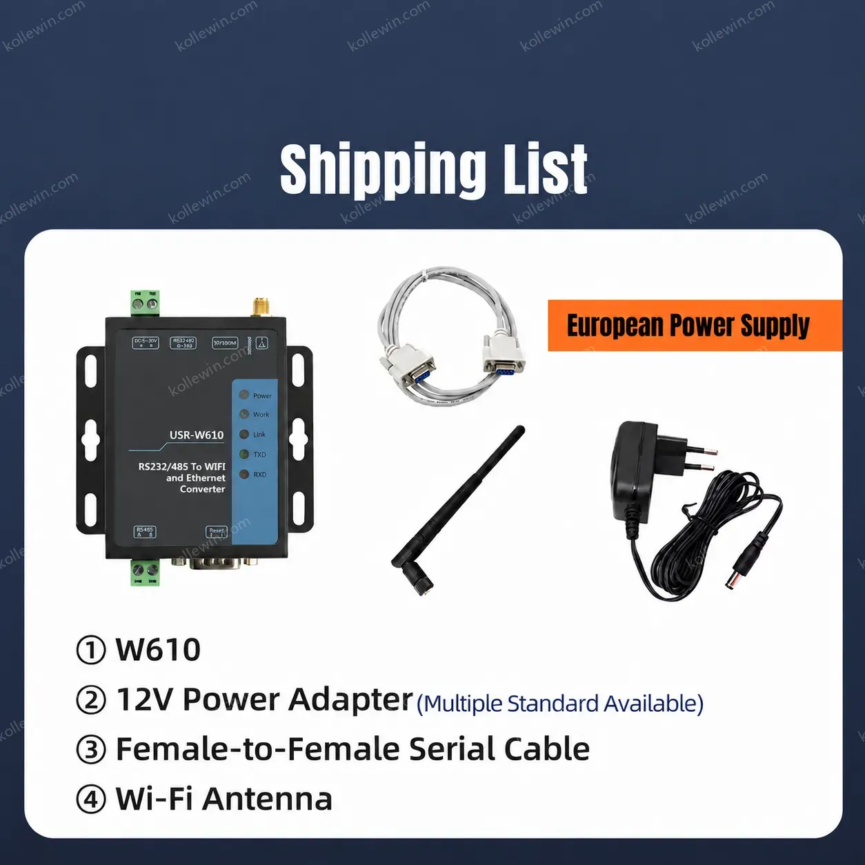 PUSR Serial RS485 RS232 to WiFi Server Converter Industrial Wireless Client Modbus Gateway MQTT Protocol W610 (Qualcomm Version)
