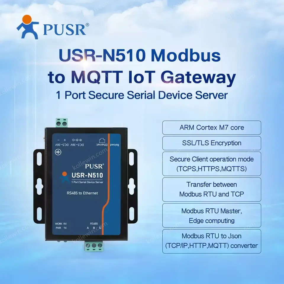 USR-N510 H7-4 Version Modbus to Mqtt IoT Gateway Serial Device Server RS485 to Ethernet Converter