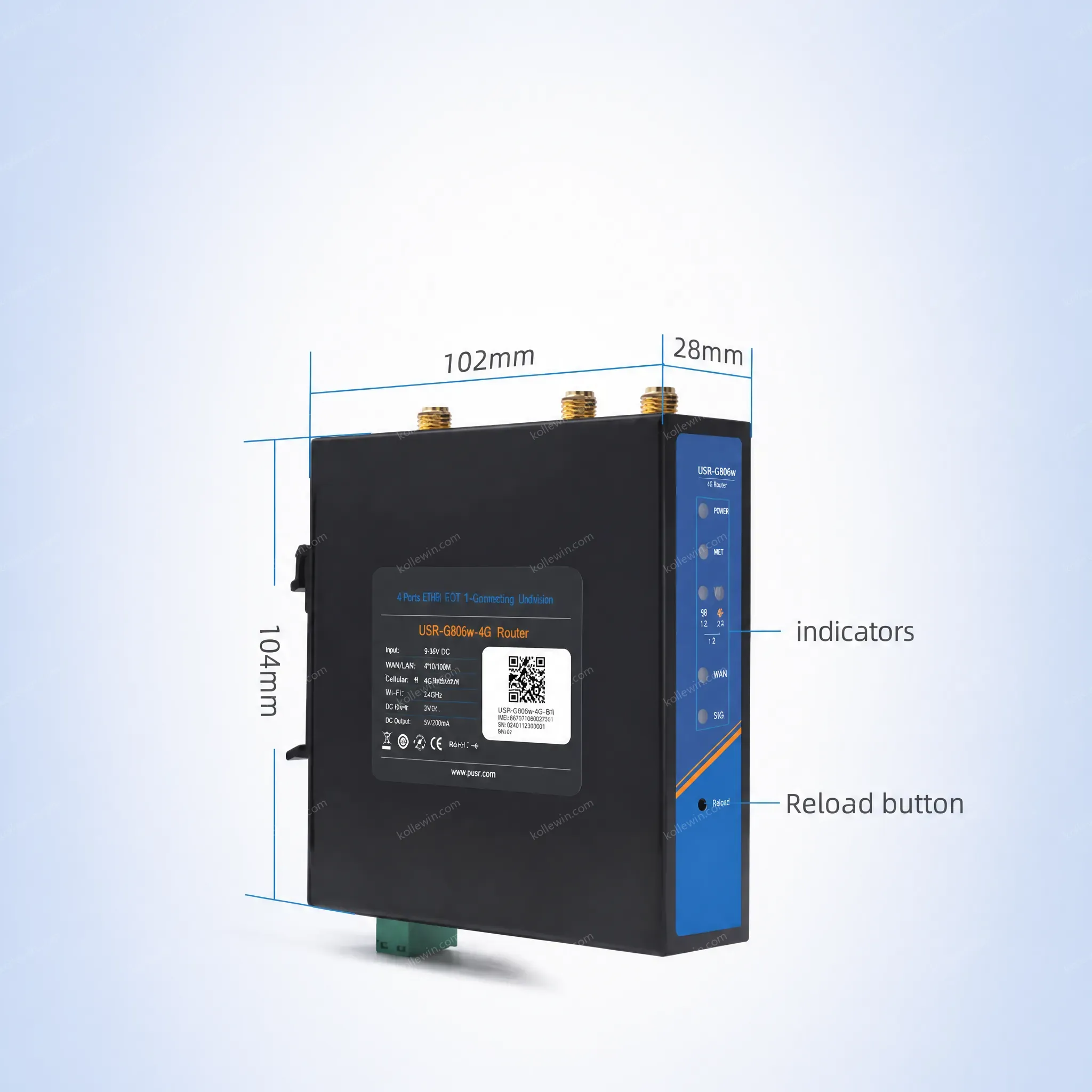 USR-G806W-E Europe Embedded Hardware Watchdog Support OPENVPN Server With Sim Card Slot 4G Industrial Cellular Router