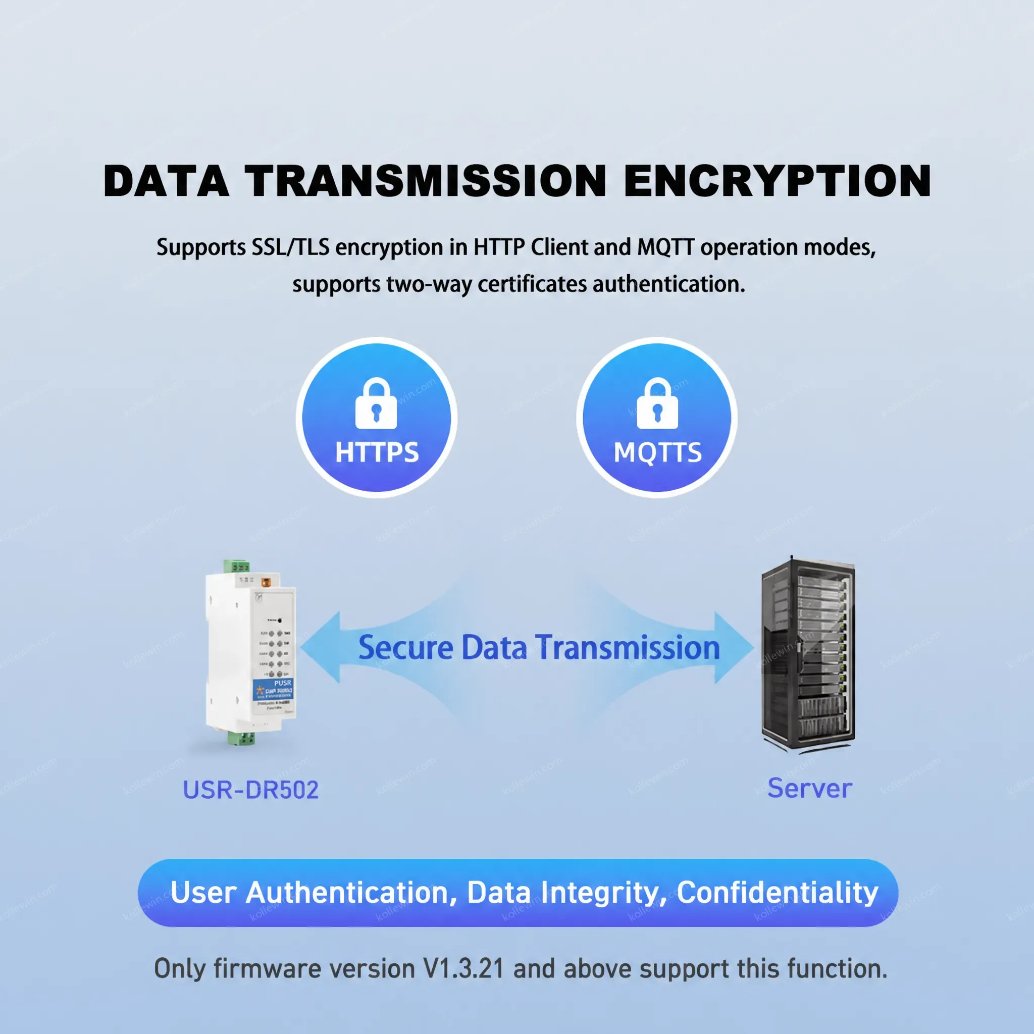 USR-DR502-E-L610 Wireless External FTP Upgrade FOTA Self-Upgrade 4G LTE Cat.1 Ethernet Modem SIM Card Slot MQTT IoT Platform