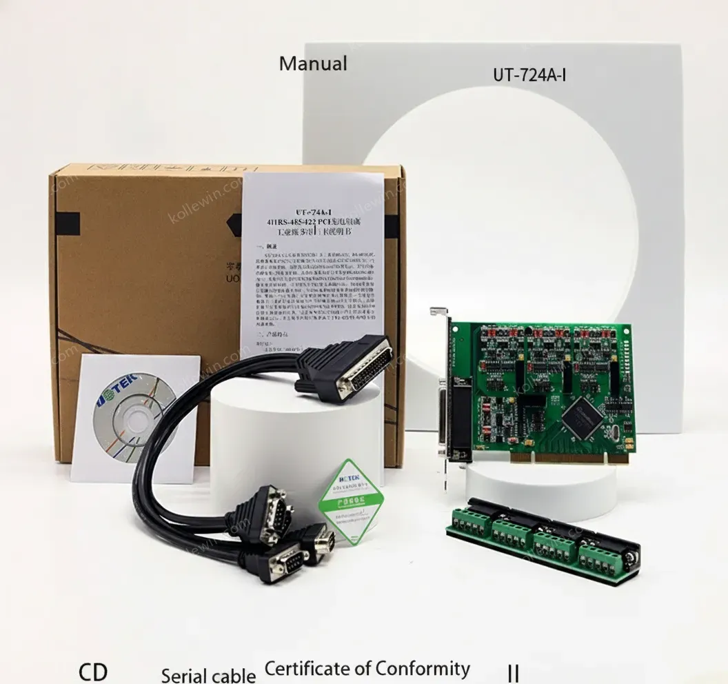 UOTEK Industrial Grade PCI to RS-485 RS-422 Serial Card RS485 RS422 4 Ports High Speed DR44 Expansion Converter UT-724A-I