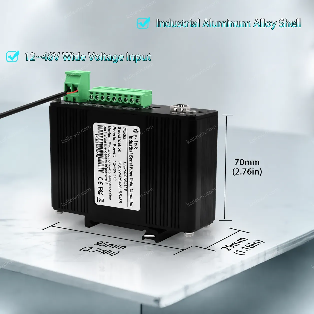 Industrial Serial RS232 RS485 RS422 Fiber Optic Modem Din Rail Outdoor SFP Media Converter