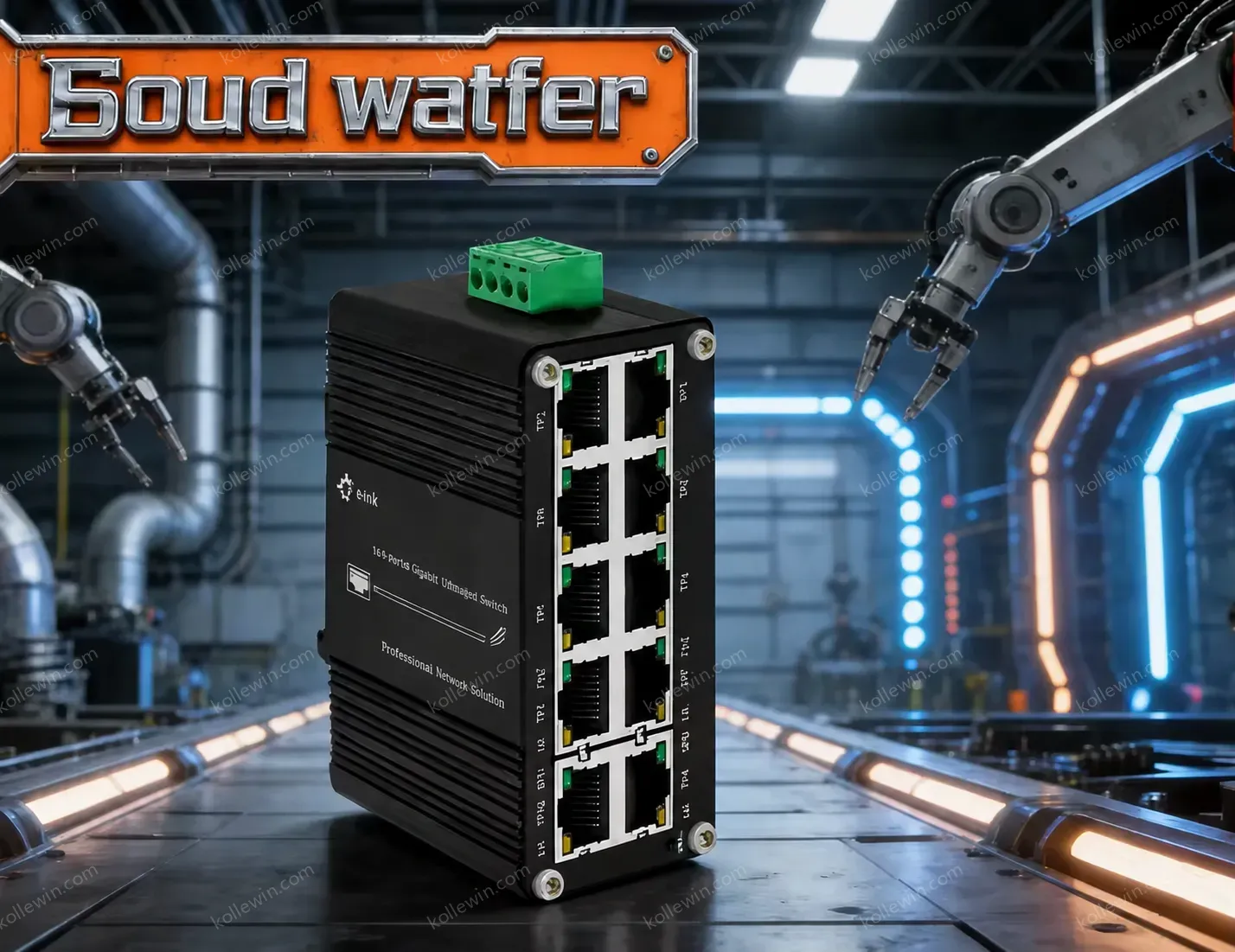 Industrial 8-Port Gigabit PoE+ Switch with 240W Budget and 2 Uplink Ports for DIN-Rail