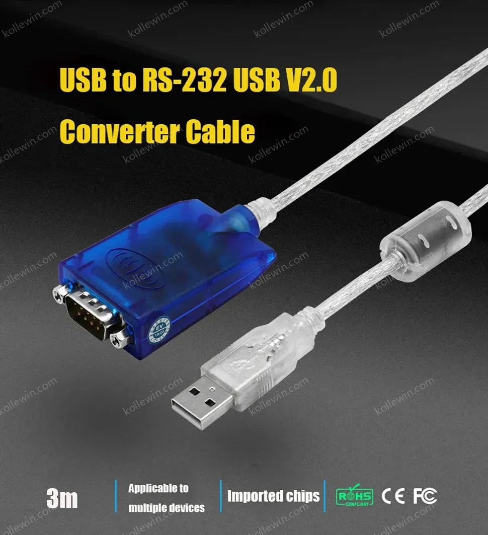 UOTEK 3M USB to RS232 Converter DB9 USB2.0 RS-232 Conversion Cable Serial Connector COM Adapter with Imported Chip UT-880J