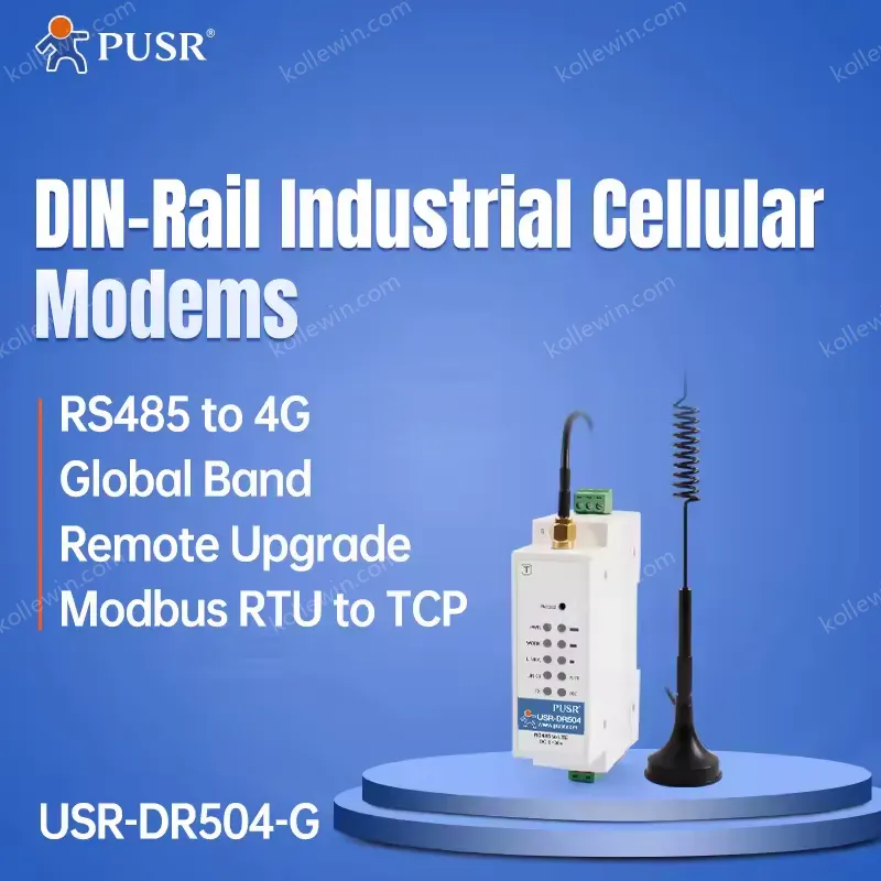 USR-DR504-G Global CAT4 Serial to 4G LTE Modem with Modbus RTU to TCP