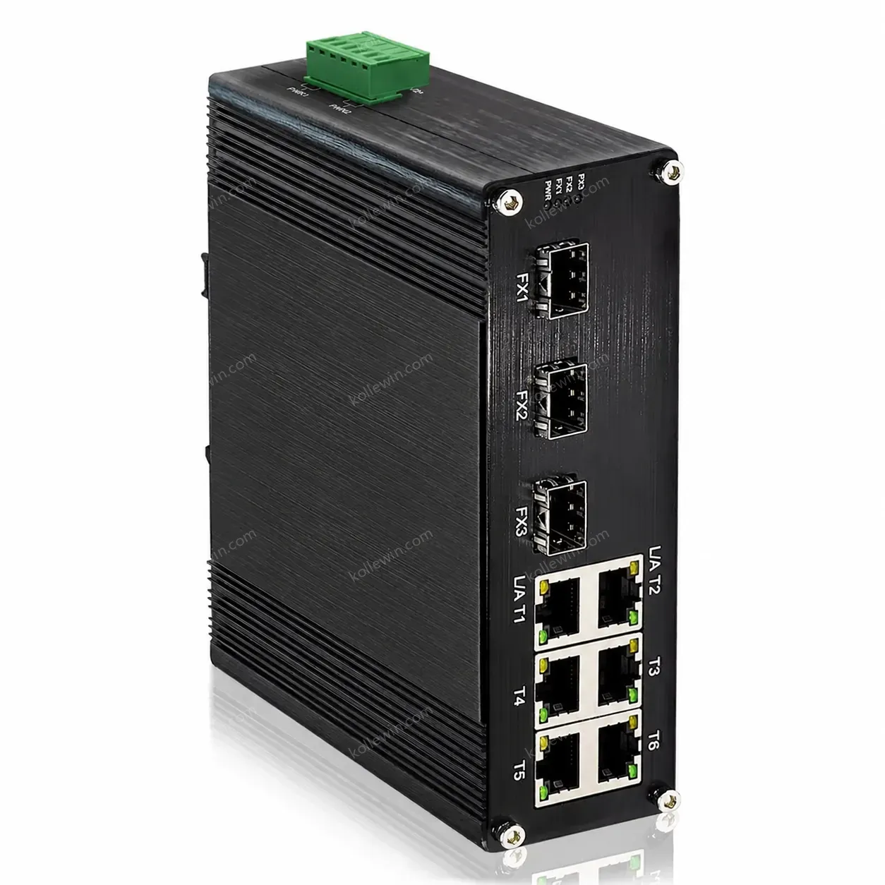 Compact Cost-Effective Industrial Switch 6xFE + 3x100FX, <5W Power, IP40 Metal Case Redundant Power Input Supports SC/FC/ST/SFP