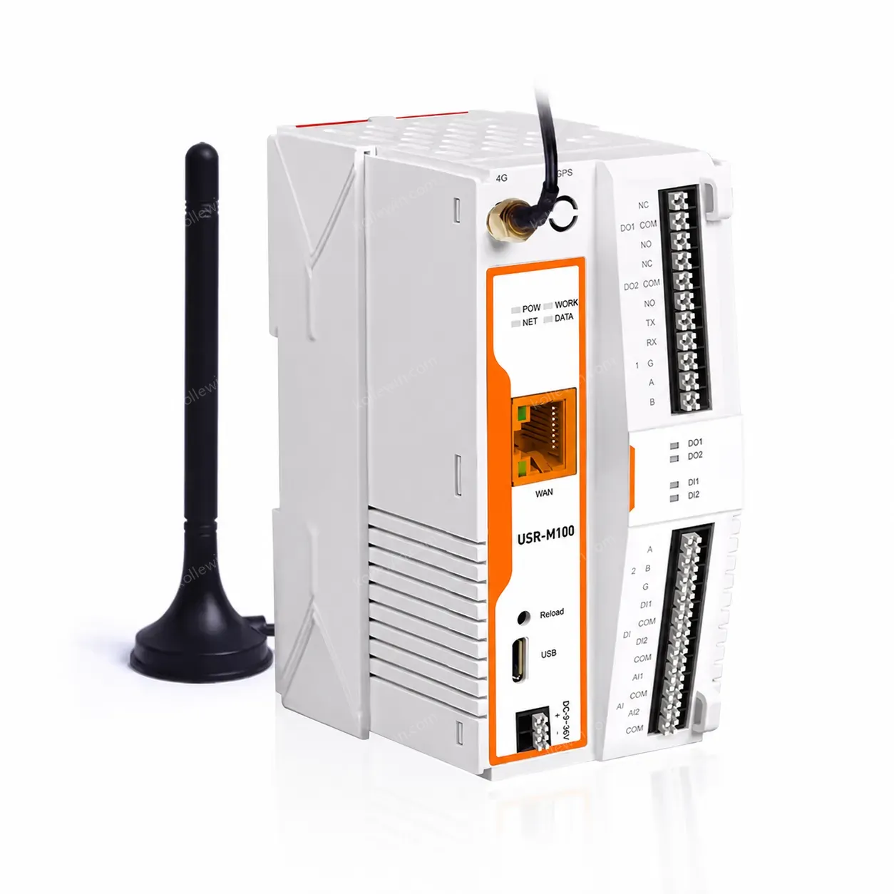 PUSR USR-M100-EAU Industrial Intelligent IoT I/O Gateway Support MQTT Modbus RTU to TCP With 4G and Ethernet Network