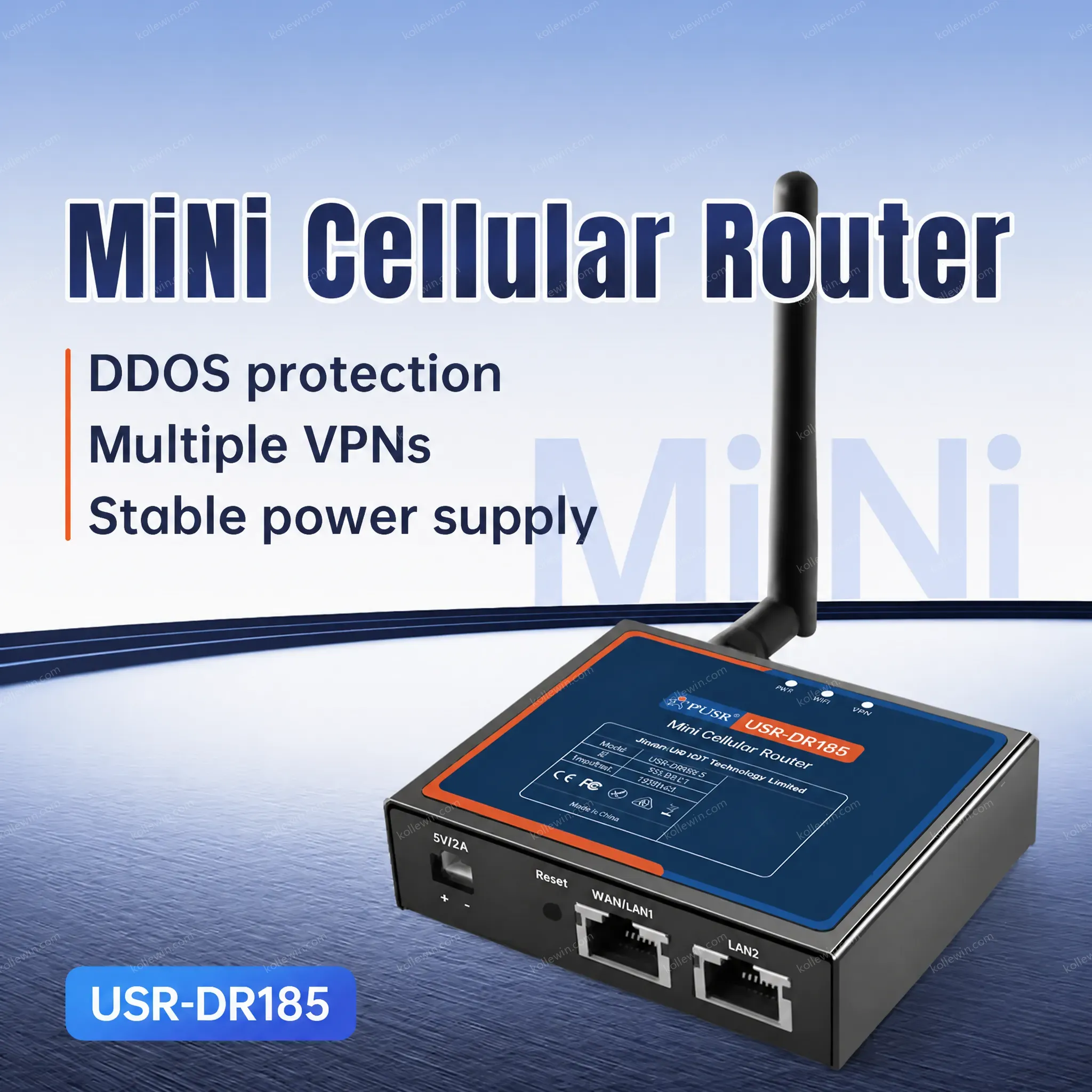 PUSR 4G LTE Cat1 Router Global Frequency Band OpenVPN/Ipsec/GRE VPN Protocol DDOS protection Industrial Cellular Router DR185s-G