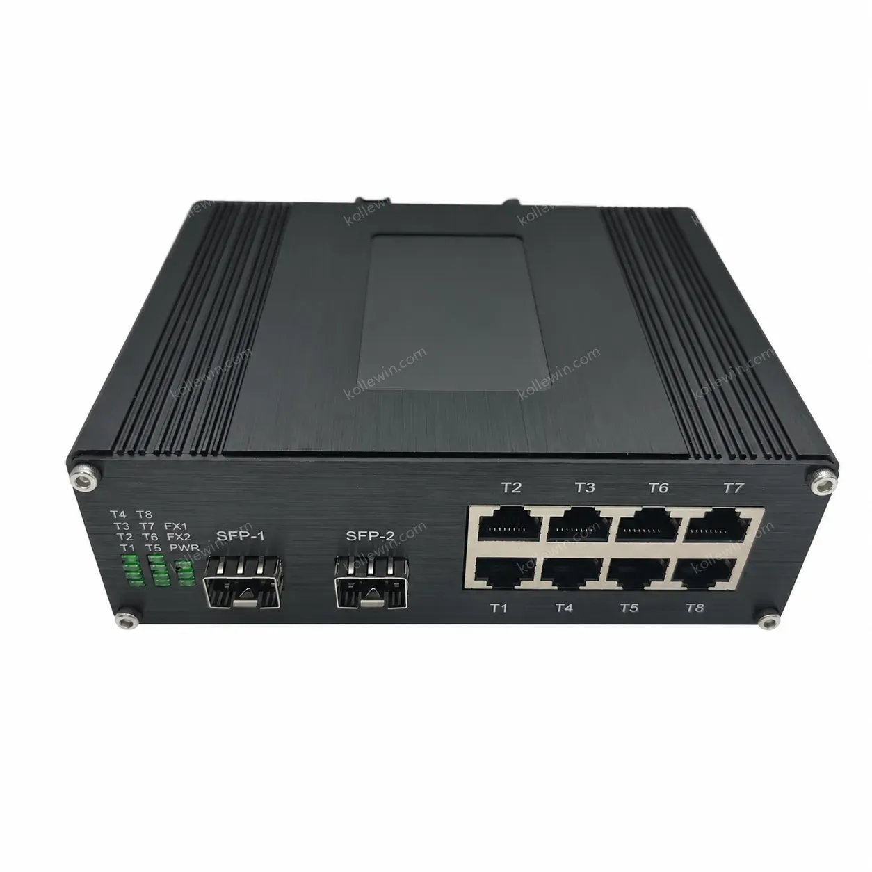 8+2 Port Industrial Ethernet Switch with 2 SFP, IP40 Rating, DIN-rail Mount 12~58VDC, Gigabit