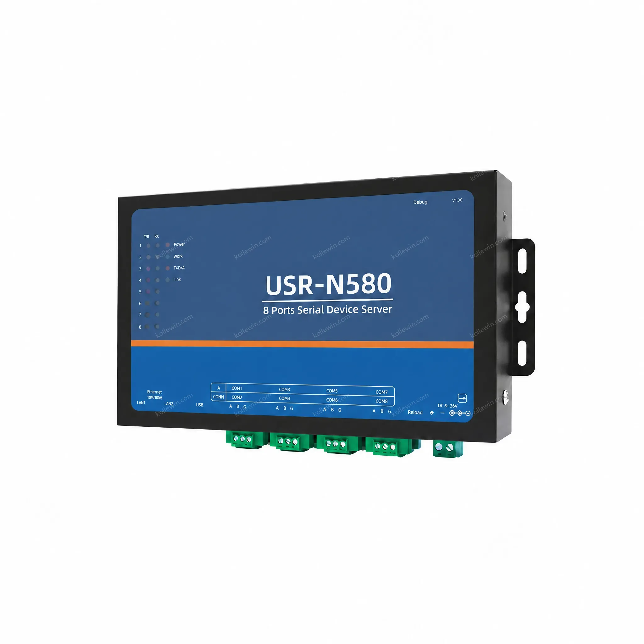 USR-N580 8 Channels MQTT Modbus Gateway RS485 Serial to TCP/IP Ethernet Device Server Converter DC 9-36V 2-Year Warranty