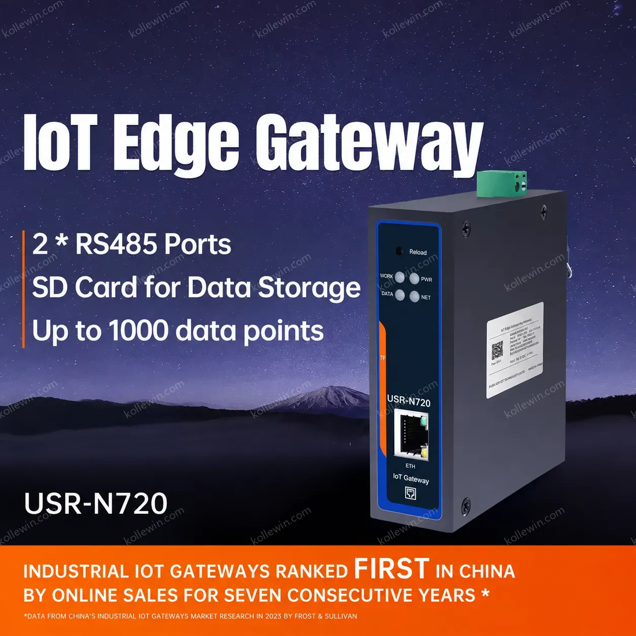 PUSR Edge Computing IoT Gateway Support Data Acquisition Protocol Conversion 2* TCP+ 2*MQTT USR-N720-ETH