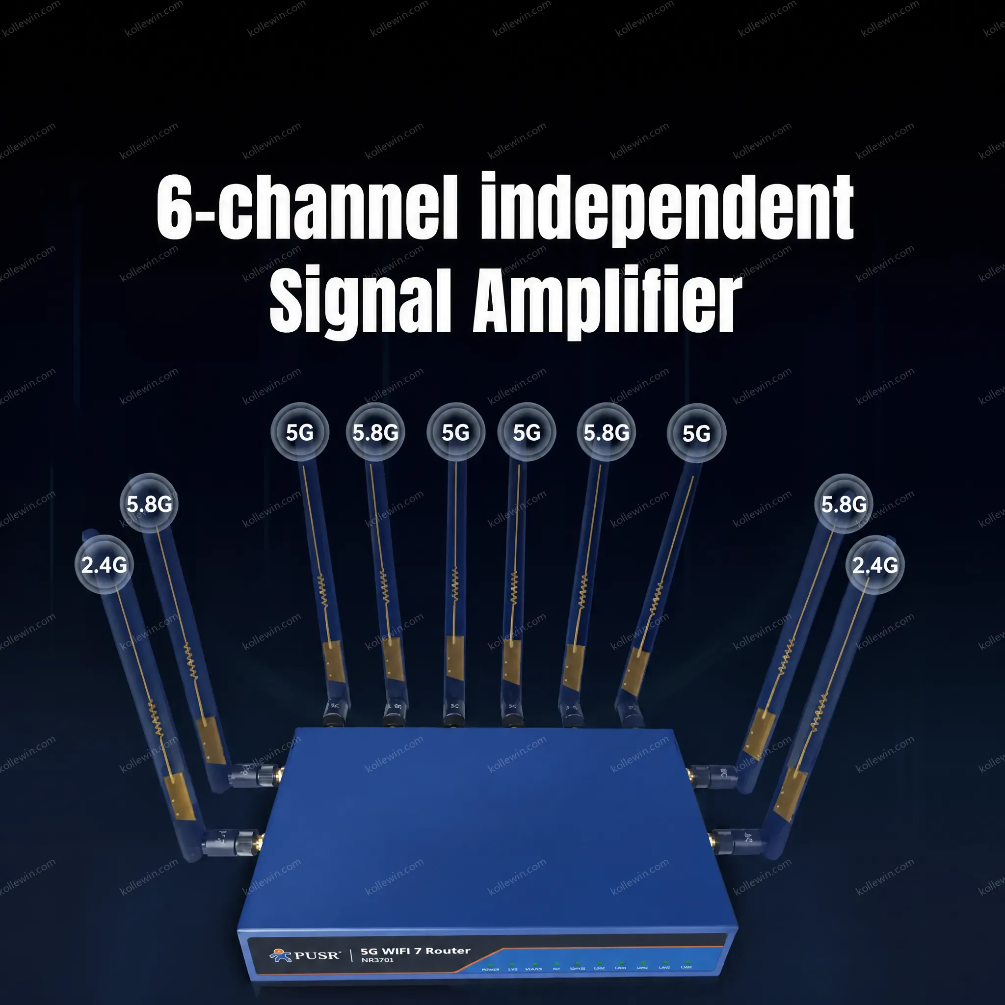 PUSR BE6500 Dual-Band Gigabit 5G NR WiFi7 Router Fixed Wireless Access FWA Qualcomm X62 4 PoE 2.5G LAN Ports NR370i