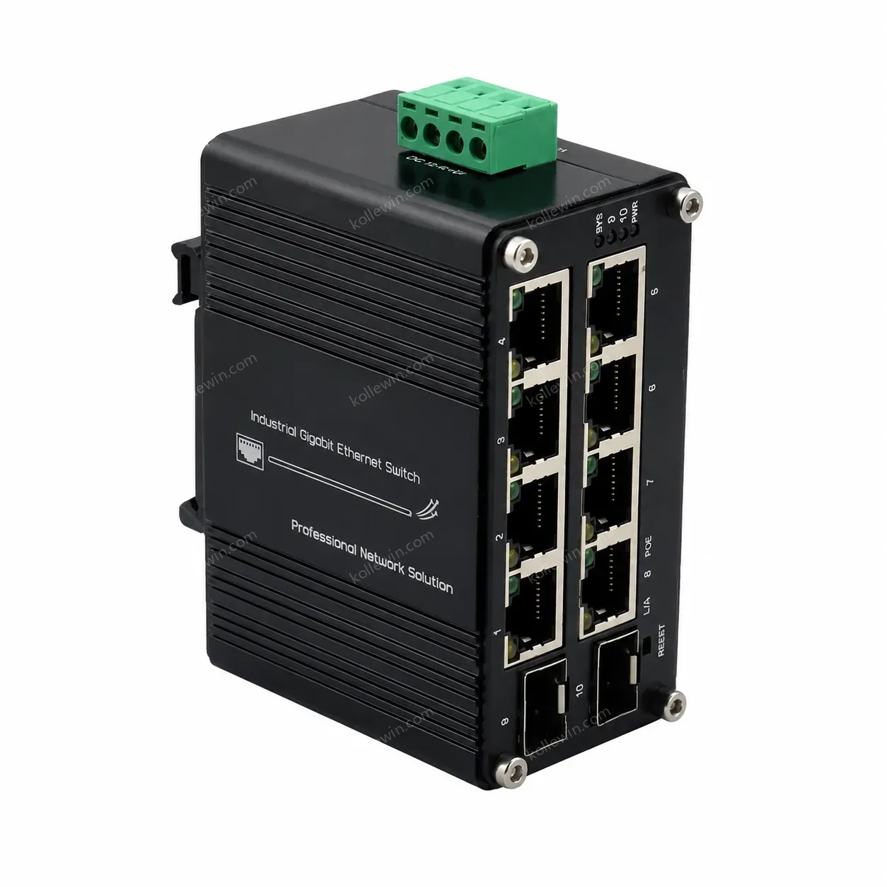 Mini Industrial Managed 8-Port 10/100/1000T 802.3at PoE + 2-Port 100/1000X SFP Ethernet Switch