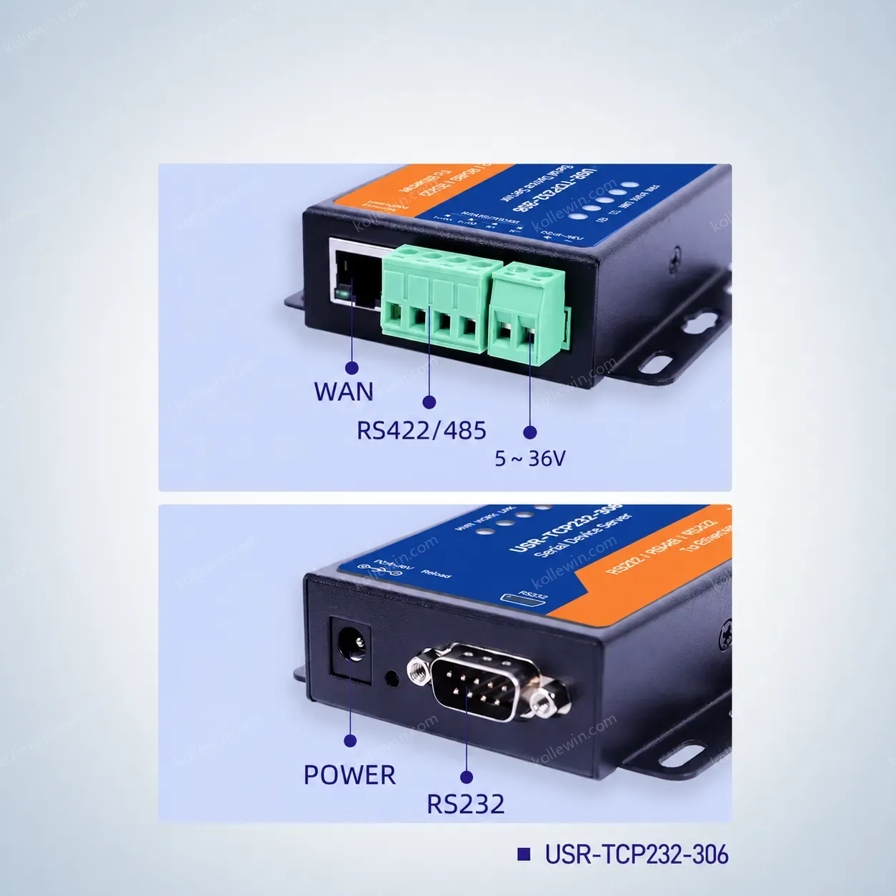 USR-TCP232-306 Cost Effective RS232 RS485 Ethernet Choose One TCP Server/TCP Client/UDP/HTTPD Client Works Modes 2-Year Warranty