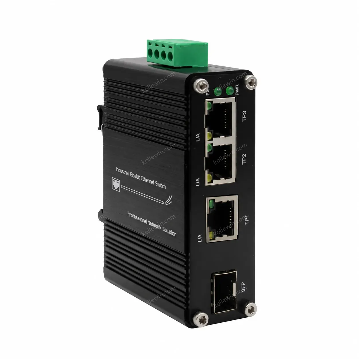 Industrial 2.5G Ethernet Switch 3x RJ45 + 1x SFP+ Gigabit Fiber Uplink -40℃ to 75℃ Wide Temp
