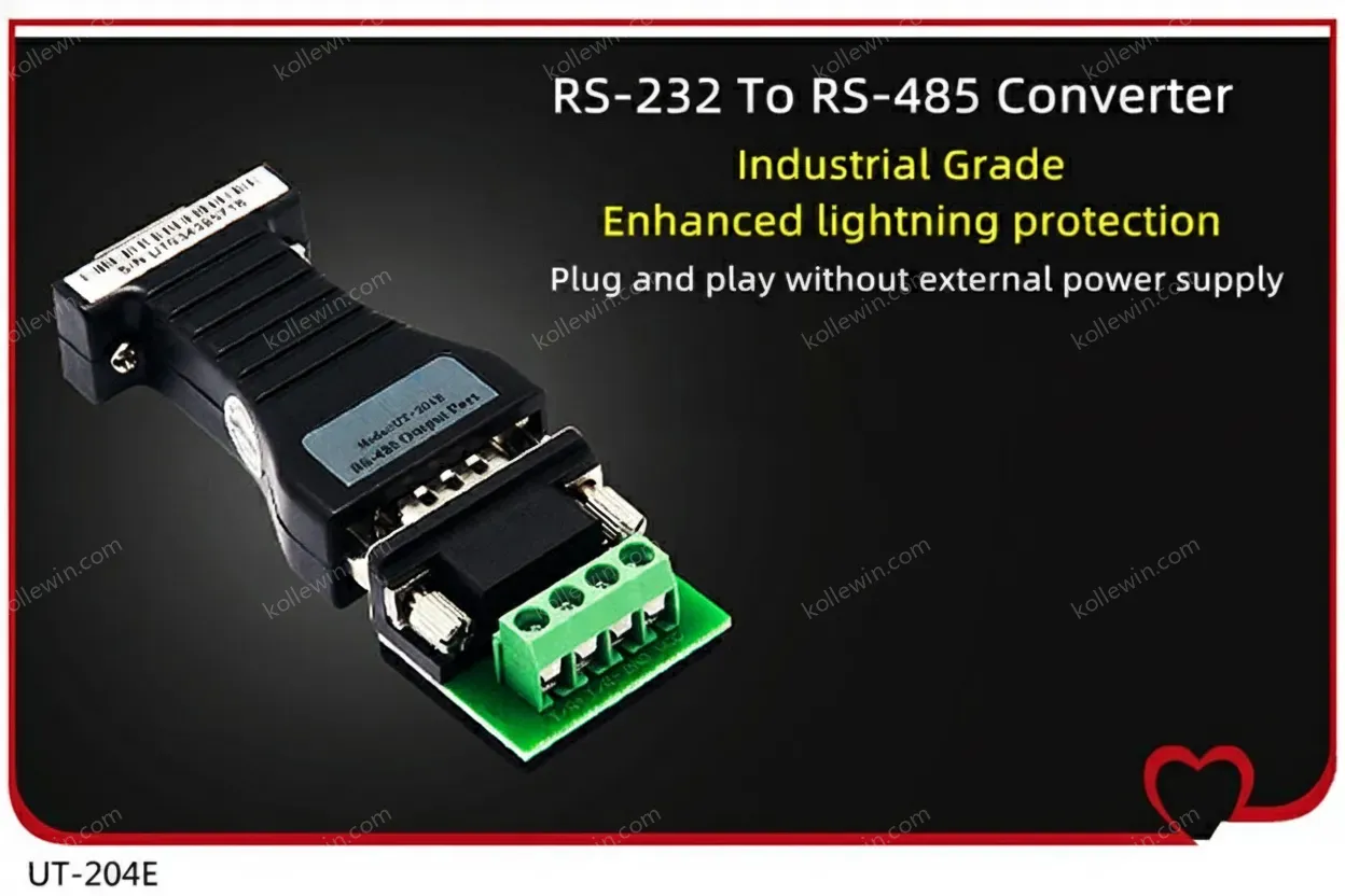 UOTEK Mini RS-232 to RS-485 Converter RS232 To RS485 Conversion Adapter DB9 Connector UT-2211 Half Duplex