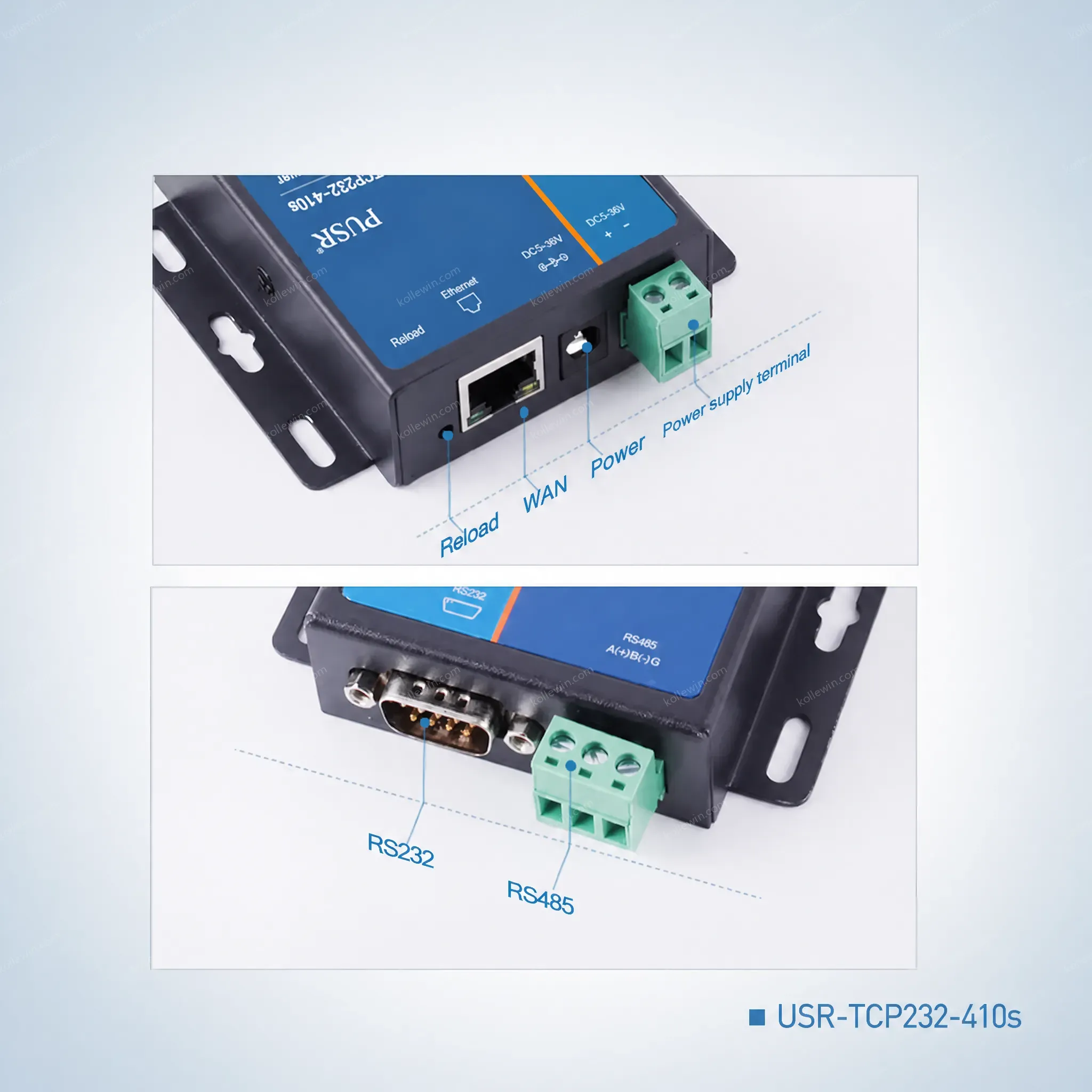 USR-TCP232-410S-RT RS232 RS485 to Ethernet Converters Modbus RTU/TCP Protocol Conversion Support Transparent TCP/UDP/HTTP