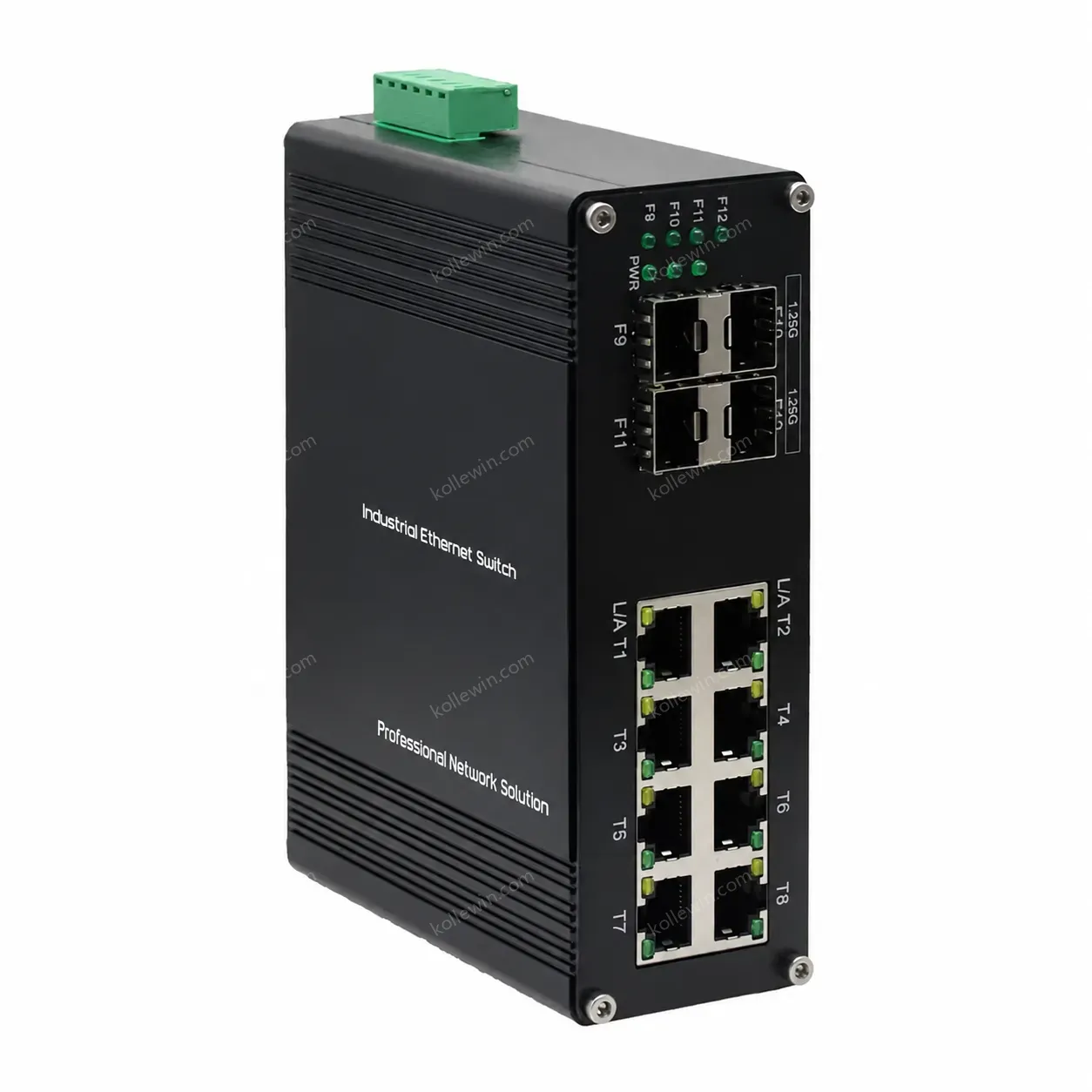 Industrial 8-Port Ethernet 4 SFP Fiber Network Switch High Speed Managed Media Converter IP Surveillance Automation E-link