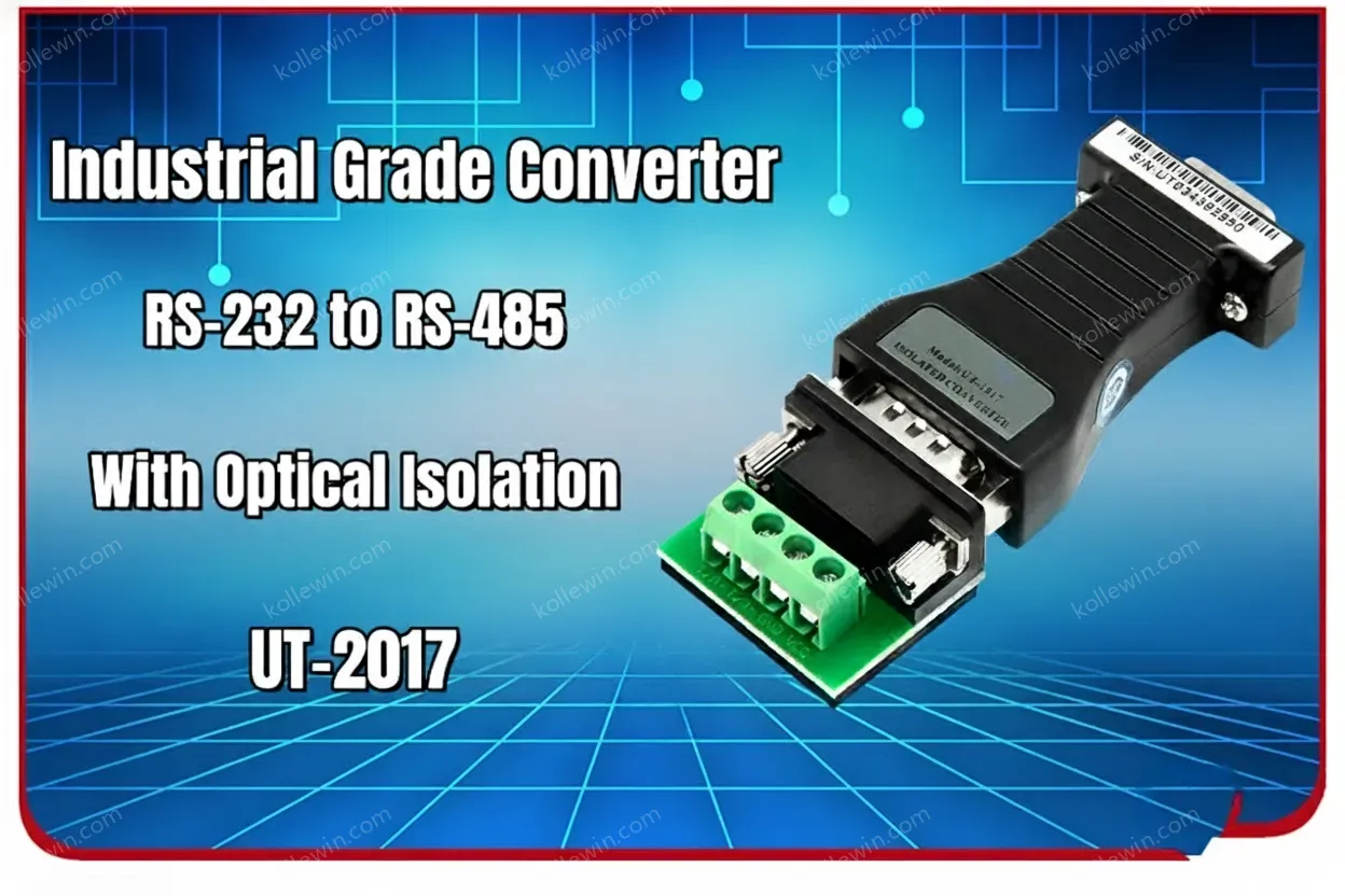 UOTEK RS-232 to RS-485 RS-422 Adapter Industrial DB9 RS232 to RS485 Converter RS422 Connector Isolation ESD Anti-Surge UT-208