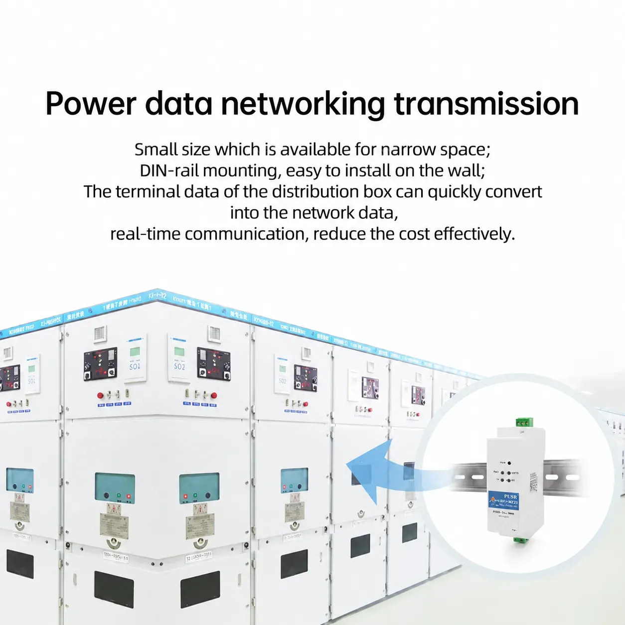 PUSR DIN-RAIL RS485 to Ethernet Converter Modbus Gateway Serial Device Server DC 5.0-36V IP30 USR-DR302