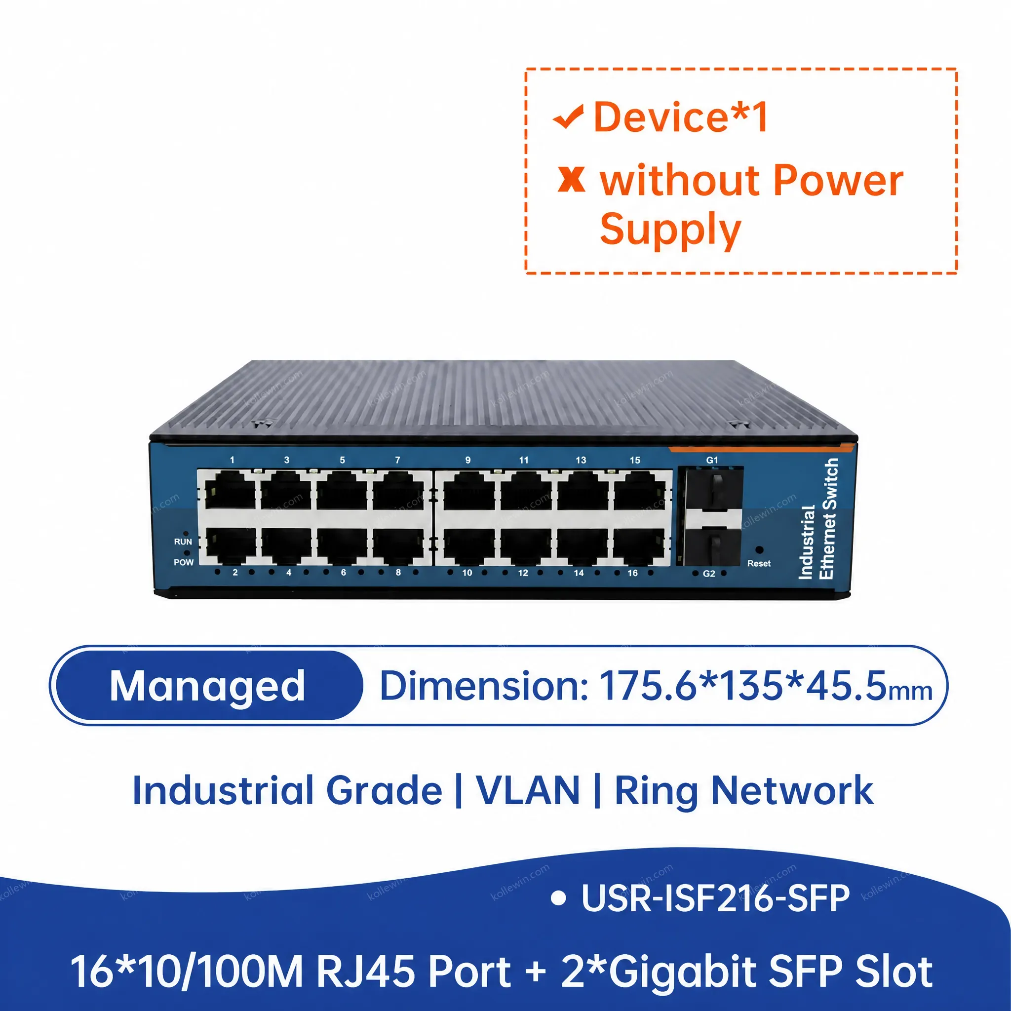 PUSR 2 SFP 5/8 RJ45 Ports 10/100/1000Mbps Gigabit Industrial Ethernet Switch with QoS USR-2SFP Series