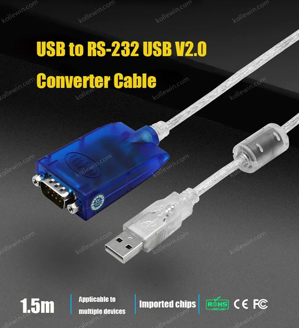 UOTEK 1.5M USB to RS-232 Converter RS232 DB9 USB2.0 Conversion Cable Serial Adapter Connector Line with Imported Chip UT-880