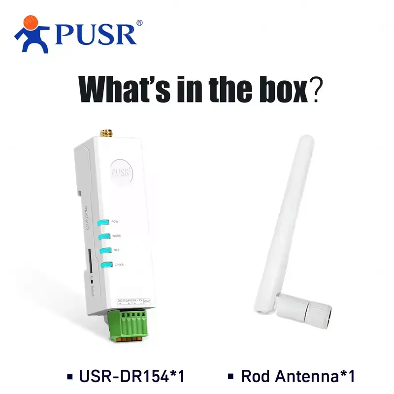PUSR DIN Rail Mounting "Lipstick" Size 4G Modem+SIM Supports Timeout Restart DNS USR-DR154-E