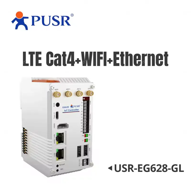 PUSR Fanless Industrial Computer RK3562J 4GB DDR4 32GB EMMC Linux Ubuntu 20.04 WiFi 4G/5G RS232 RS485 CAN -20~70℃ MiNi PC EG628