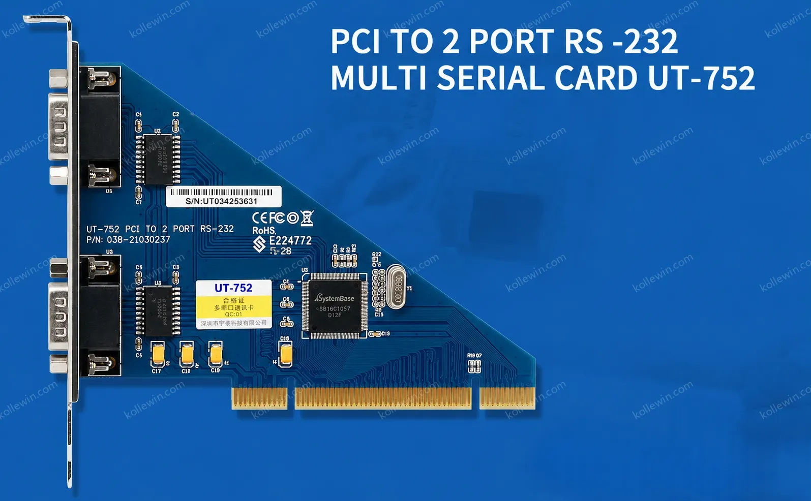 UOTEK PCI to RS232 Serial Card 2 Ports DB9 COM Expansion Converter Adapter for Computer Accessories UT-752