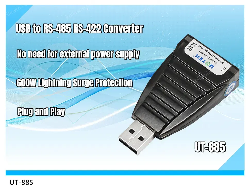 UOTEK USB RS232 RS485 RS422 Converter Cable USB-A RS-232 RS-485 RS-422 Adapter DB9 COM Full Half Duplex UT-8890