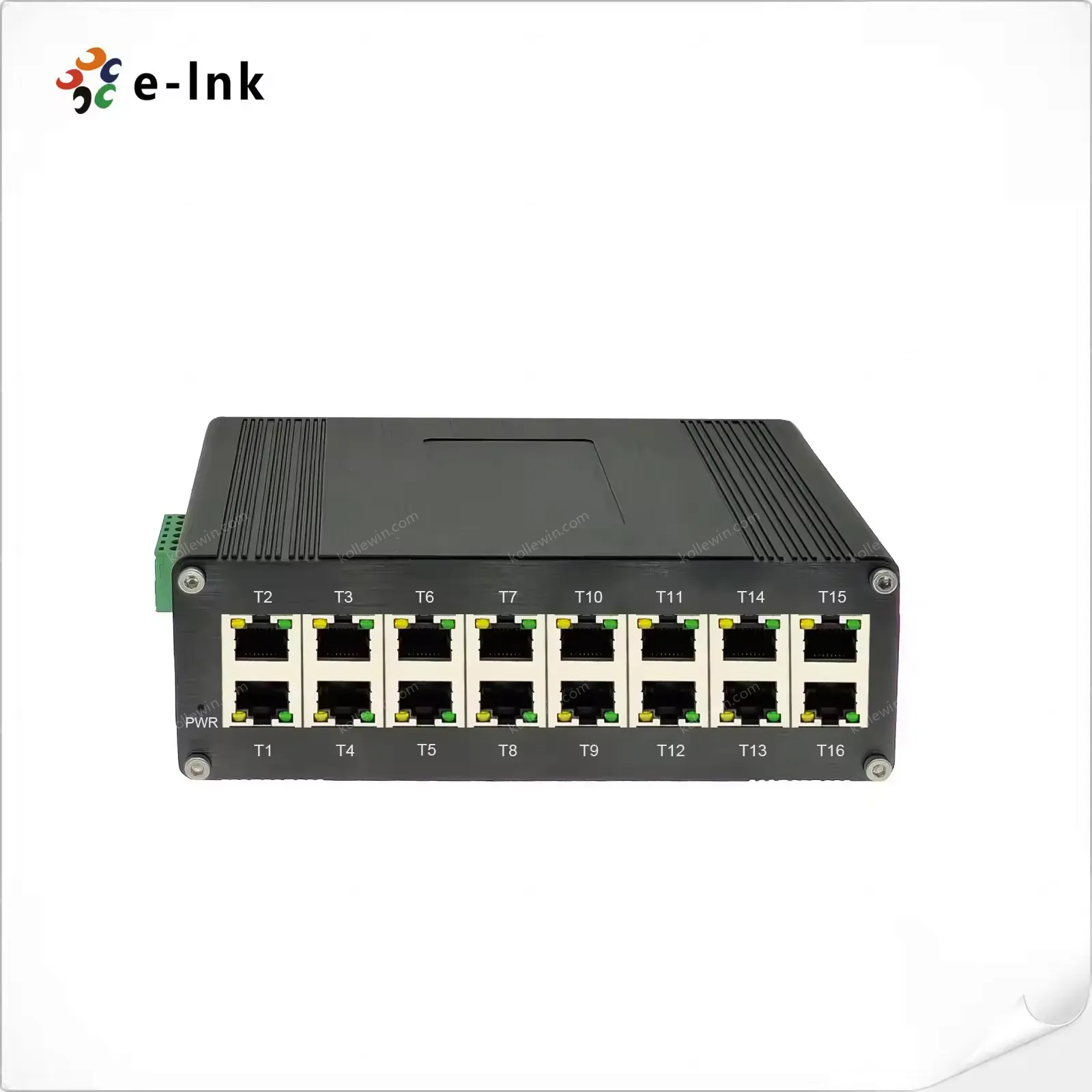 16-Port Unmanaged Gigabit RJ45 Industrial Ethernet Switch 1000Mbps 12-48VDC for Harsh Environment -40~80C in Stock