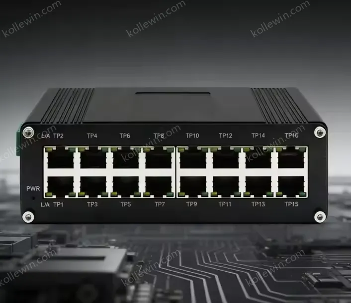 16 Port Switch 10/100/1000T Gigabit Compact Mini Industrial Din Rail Network Switch