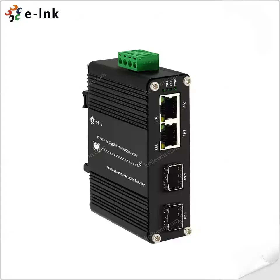E-link LNK-IMC202-2.5G-SFP Mini Industrial 2-Port 10/100/1000/2500Base-T to 2-Port 10G SFP+ Fiber Ethernet Switch