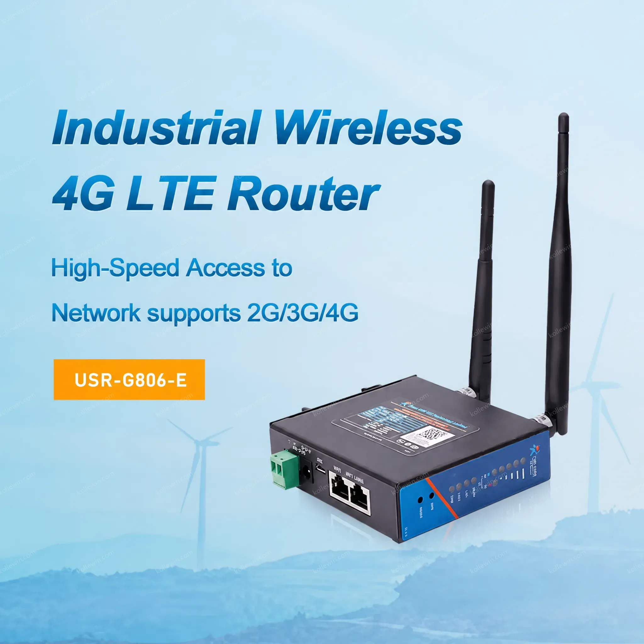 USR-G806-E EMEA & APAC Industrial 4G WiFi VPN UMTS Routers with Firewall Support OpenVPN 1 LAN Ethernet Port CE RoHS Certificate