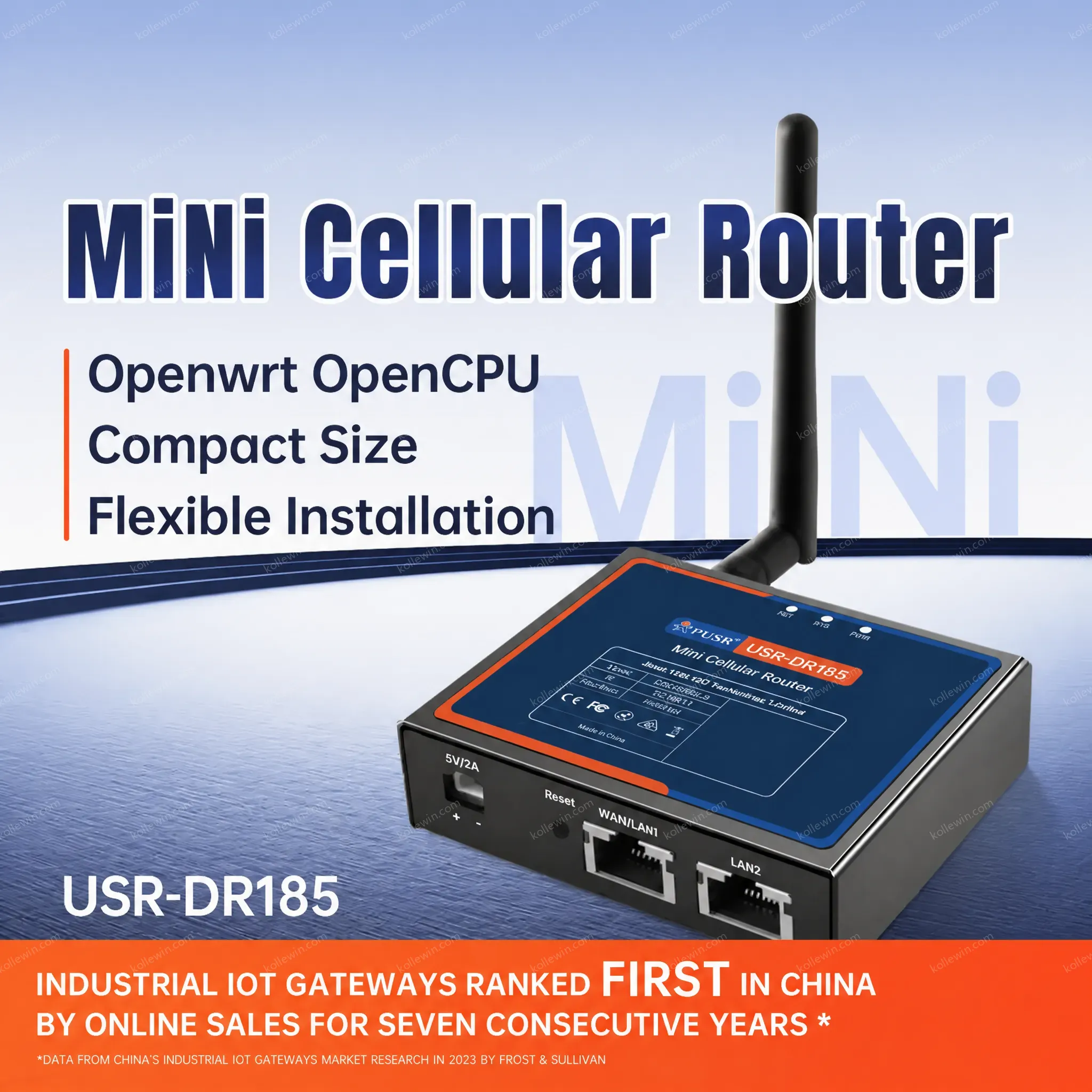PUSR 4G LTE Cat1 Router Global Frequency Band OpenVPN/Ipsec/GRE VPN Protocol DDOS protection Industrial Cellular Router DR185s-G