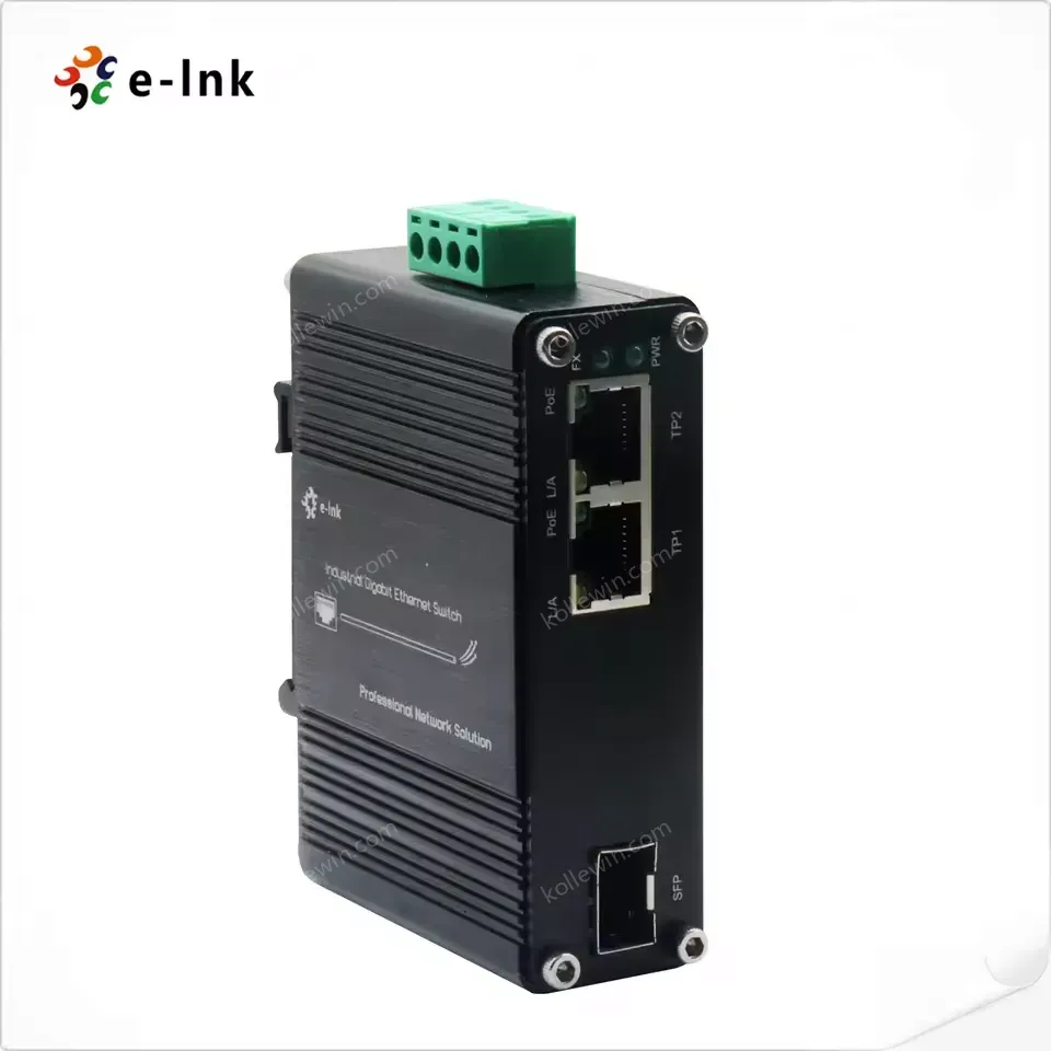 2 Port PoE + 1 Port SFP SC Fiber Industrial Grade Gigabit 30W 60W 90W PoE Media Converter CCTV Solar Networking PoE IP Cameras