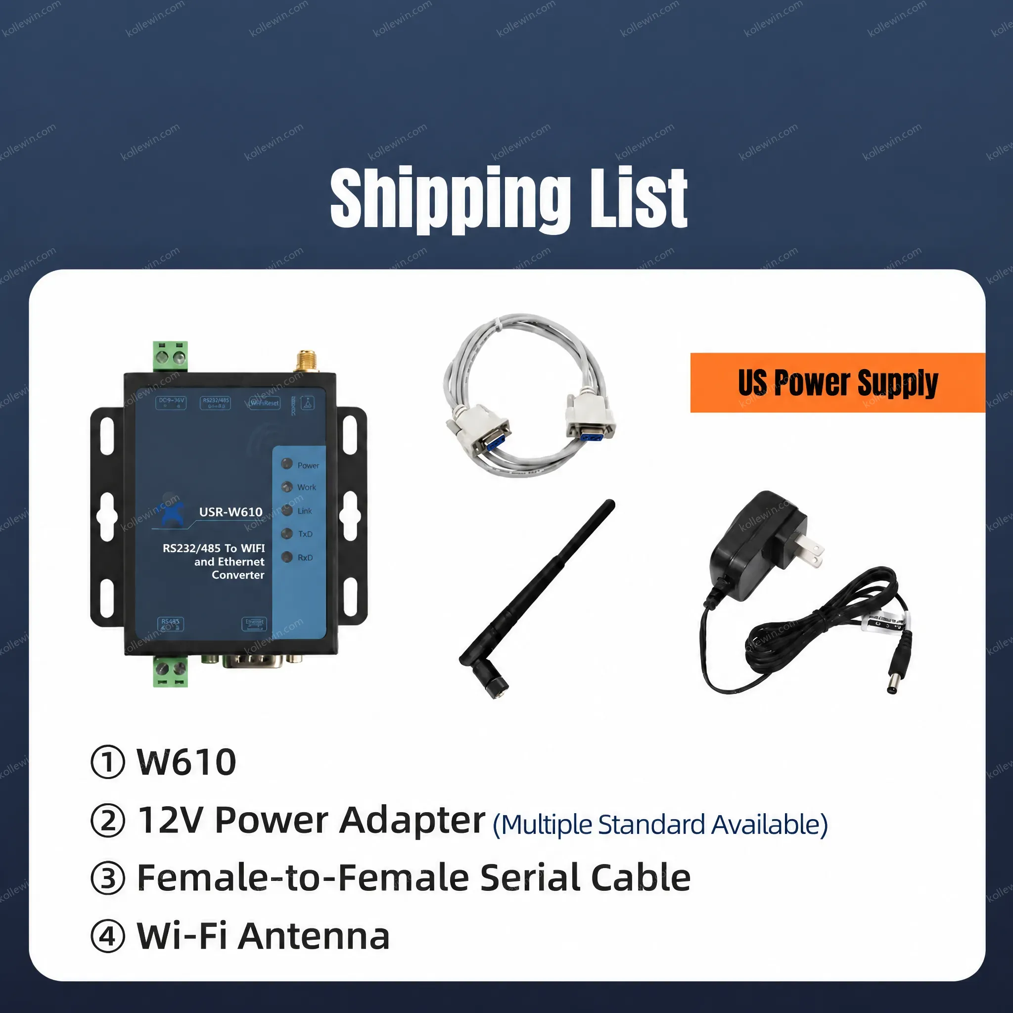 PUSR Serial RS485 RS232 to WiFi Server Converter Industrial Wireless Client Modbus Gateway MQTT Protocol W610 (Qualcomm Version)