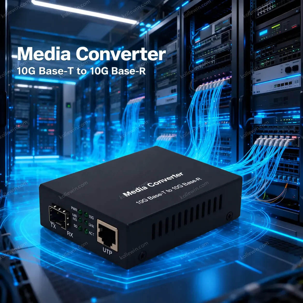10G Base-T to 10G Base-R Ethernet Media Converter for High-Speed Copper to Fiber Network Conversion